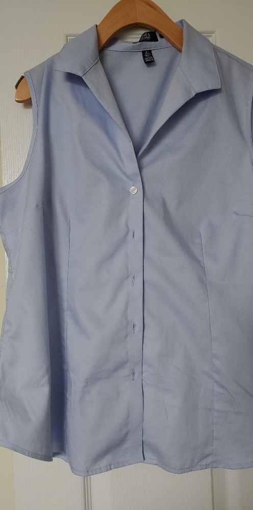 Sleeveless Button Front Blouse